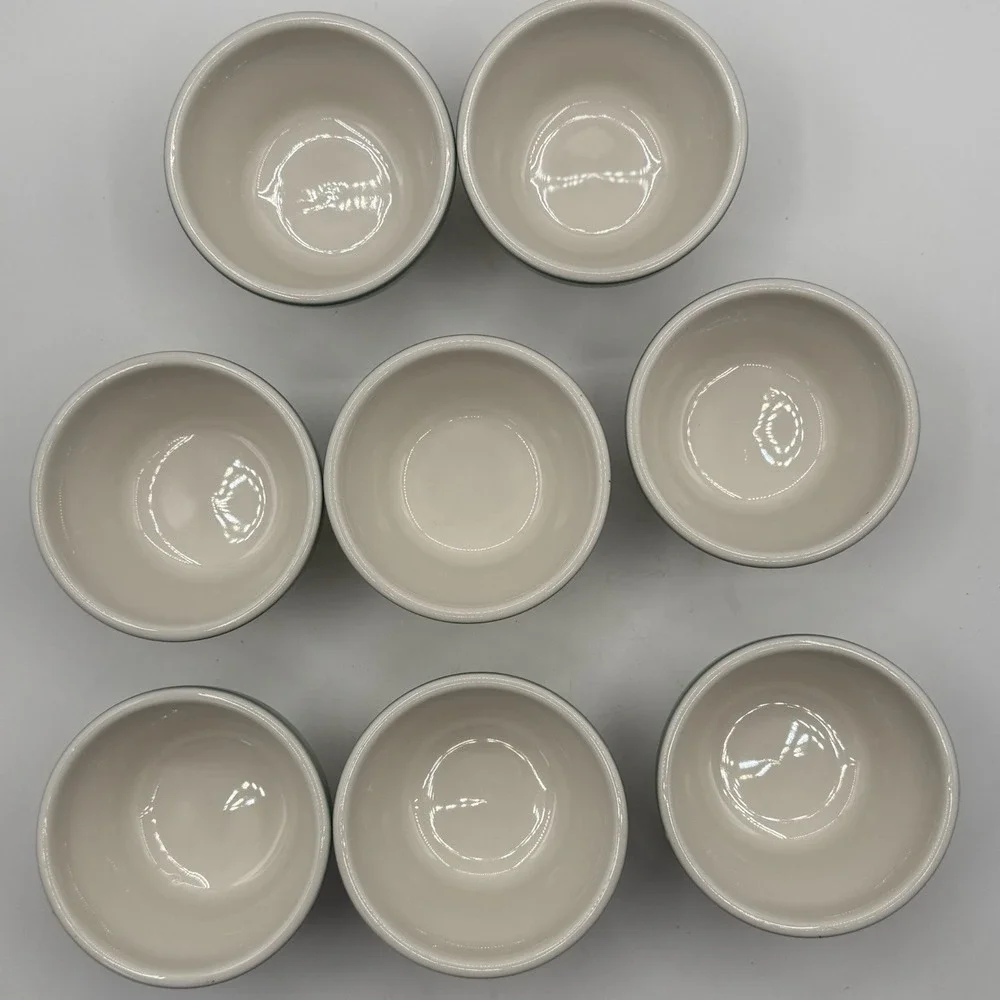 MCM Homer Laughlin Best China Airbrushed Teal Chili Bowl Set 8 60s Diner #661
